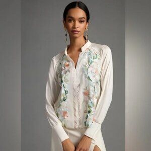 NWT Tiny Hartford Embroidered Top Long Sleeve Small Antrhopologie